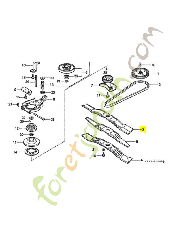 Lame de rotor réf. Honda 72511VE1652