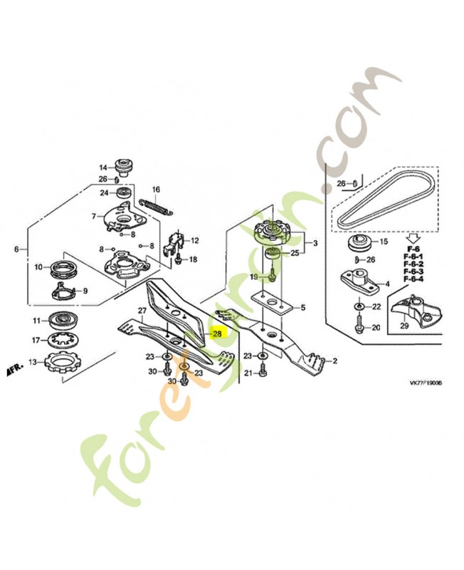 Lame, tournante superieur réf. Honda 72531VK8J50