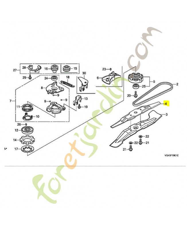 Lame, tournante superieur réf. Honda 72531VL0N50