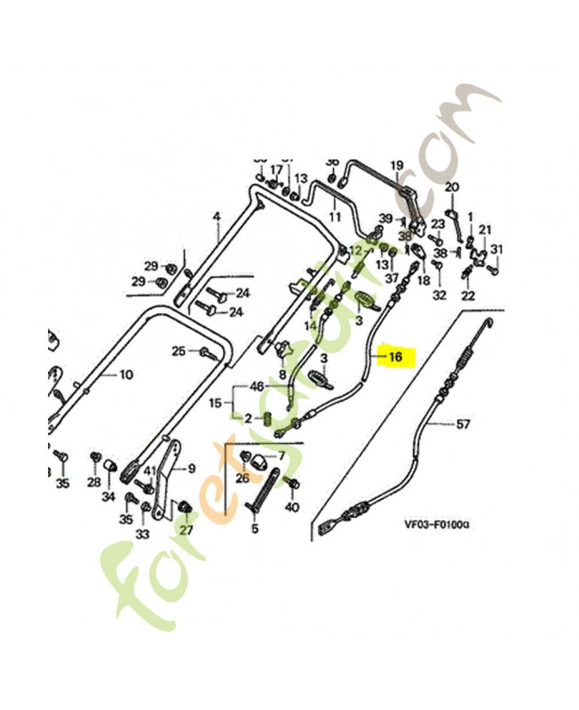 Cable comp. roto-stop réf. Honda 54530VF0A51