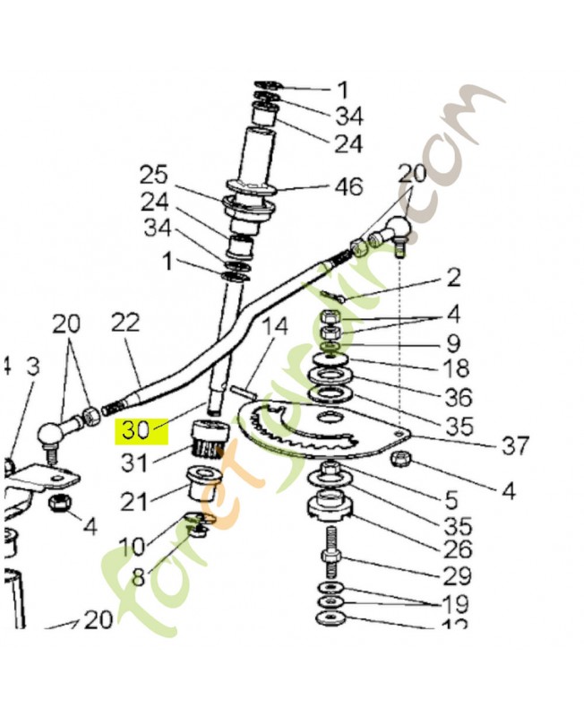 Tube de direction Réf. Honda CG25520002H1 et CG25520002H0