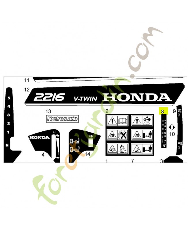 Autocollant Réf. Honda CG14357905H1 et CG14357905H0