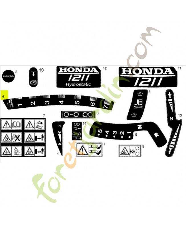 Autocollant Réf. Honda CG14357427H0 et CG14357427H1