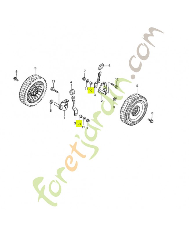 Collier de bras AV Réf. Honda 91557-VE0-000 et 91554-VE0-010