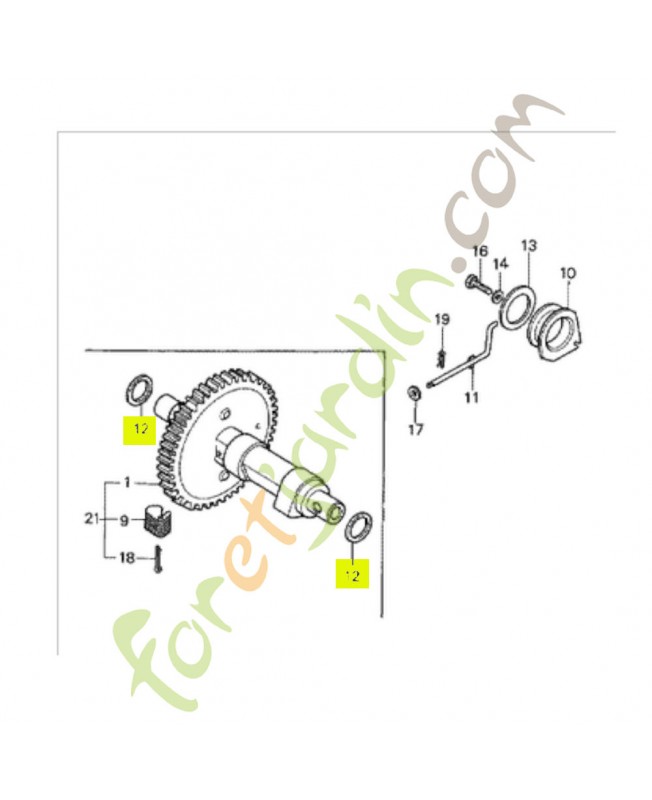 Rondelle de butée 18MM Réf. Honda 90443-KM7-700 et 90452-883-000