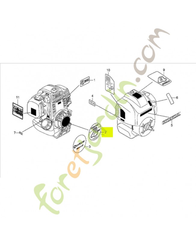 Etiquette Réf. Honda 87521-Z3E-G41 et 87521Z3EG42