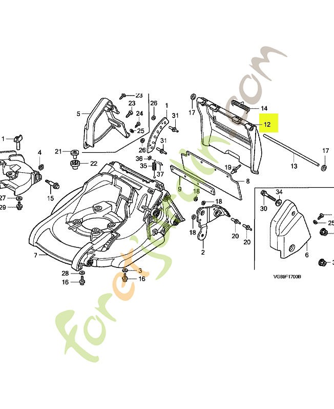 Garde de décharge- Réf. Honda 76281VE0000ZA