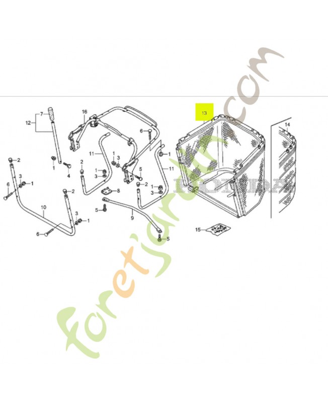 Toile de bac Réf. Honda 81320-VK1-F01 et 80535-VK1-003