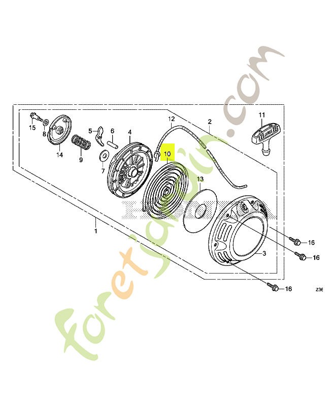 Ressort de rappel- Réf. Honda 28443Z1BD10