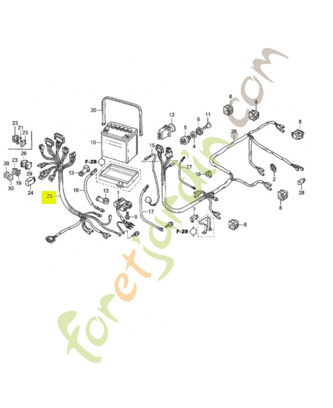 Ensemble de faisceau electrique Réf. Honda 80530-VK1-003 et 80530-VK1-013