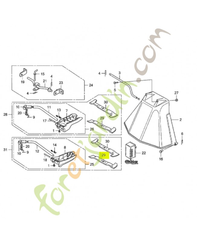 Lame gauche Réf. Honda CG82004349H0 et 80517-VK1-003