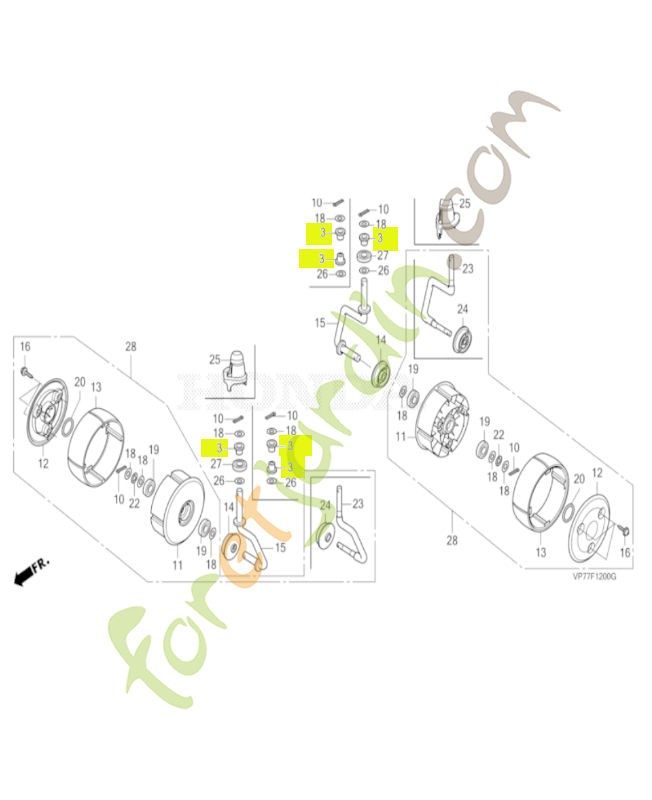 Bague - Réf. Honda 44714VP7003