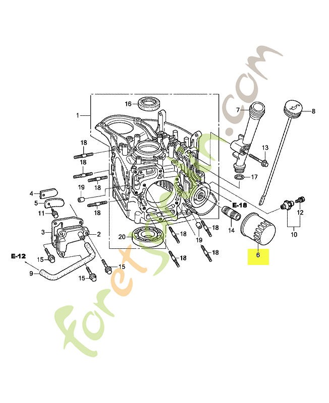 Cartouche de filtre a huile réf. Honda 15400ZZ3003