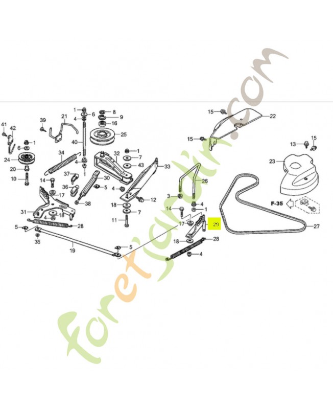 Levier gauche  Réf. Honda 80416-Y09-003 et CG82318148H0