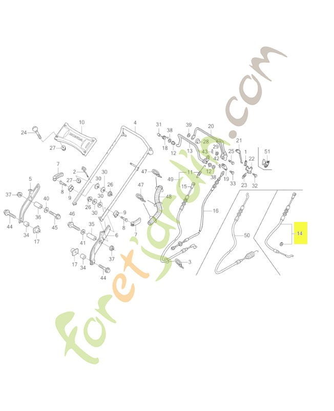 Cable réf. Honda 54510VK7A53