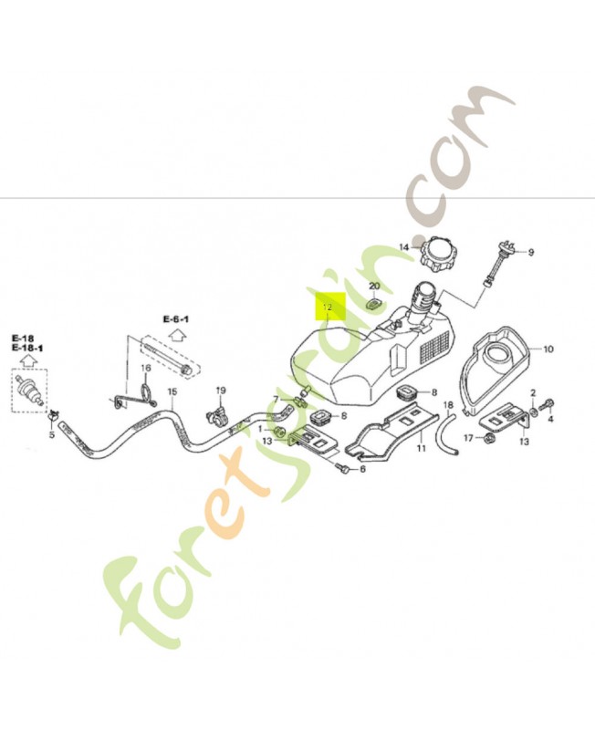 Réservoir d'essence Réf. Honda 80416-VK1-003 et 80416-VK1-003HE
