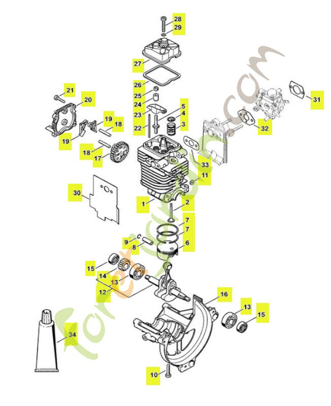 Bloc Moteur Ø 38 mm référence 4180-020-0202 - Pièce de détachée Sithl / Vicking