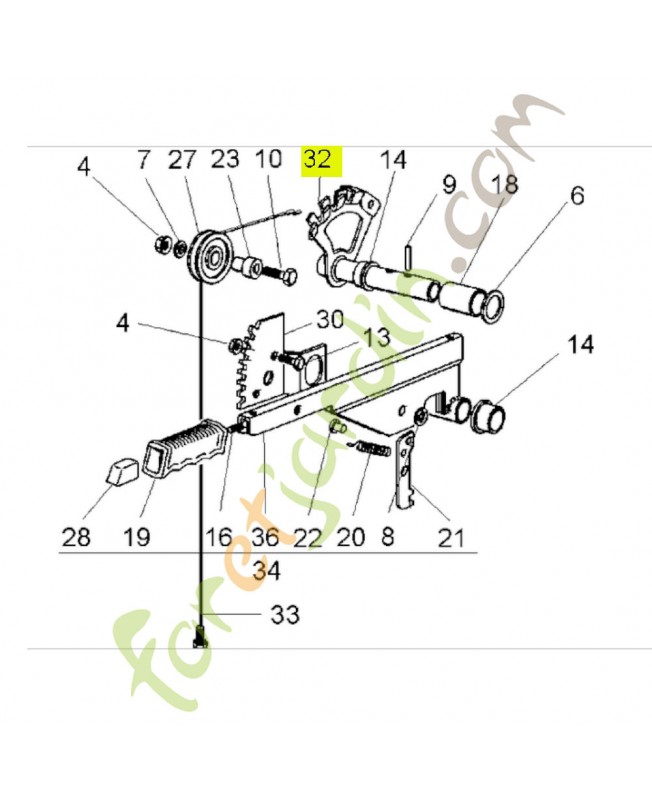 Axe Réf. Honda 80387-Y09-003 et CG82000403H0