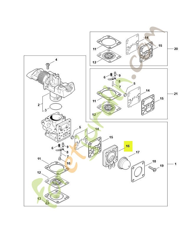 Plaque de base de pompe à carburant référence Z010-056-A002 - Pièce détachée Stihl / Vicking