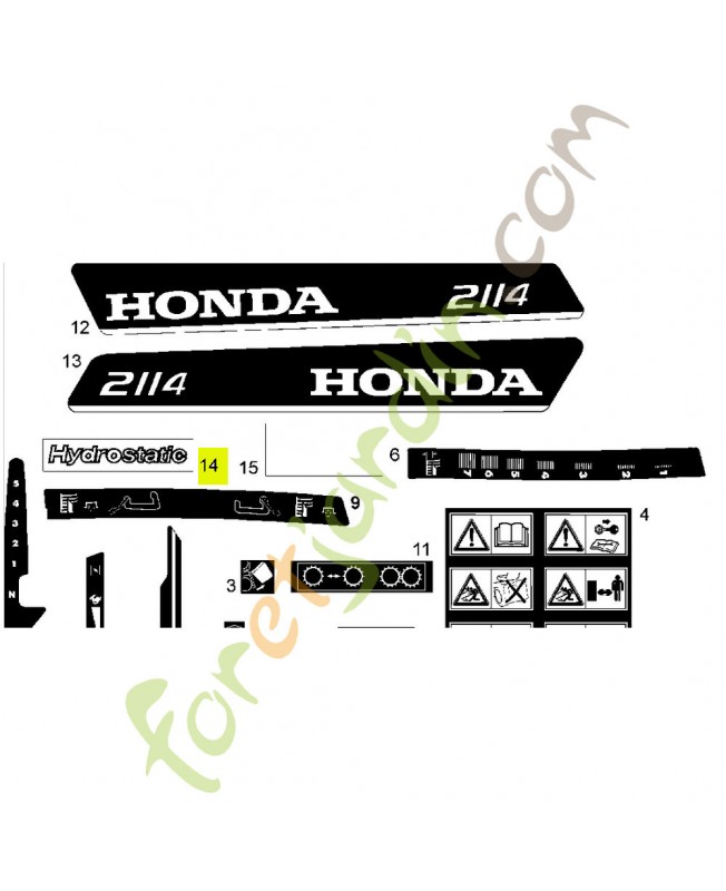 Etiquette Réf. Honda CG14358112H0 et 80160VK1003