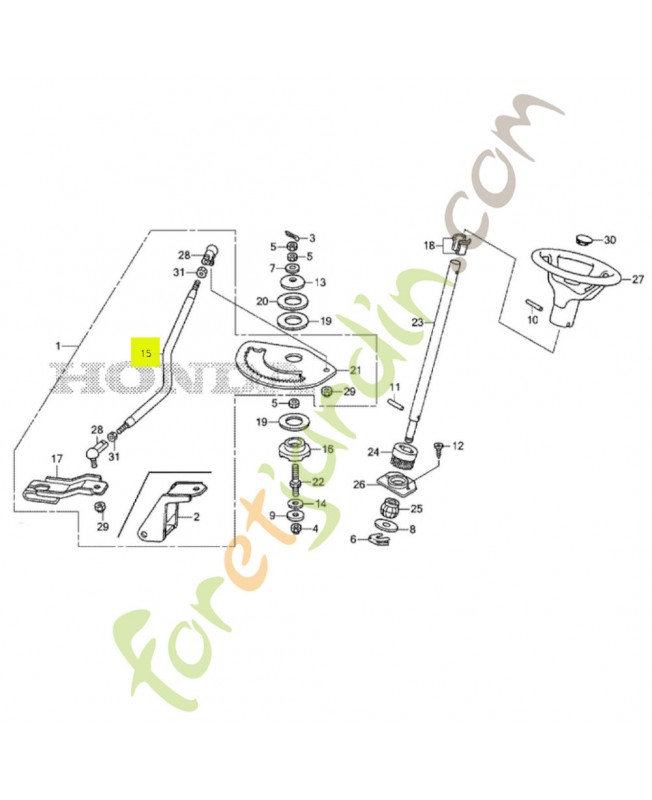 Bielle, direction - Réf. Honda 80165Y09013
