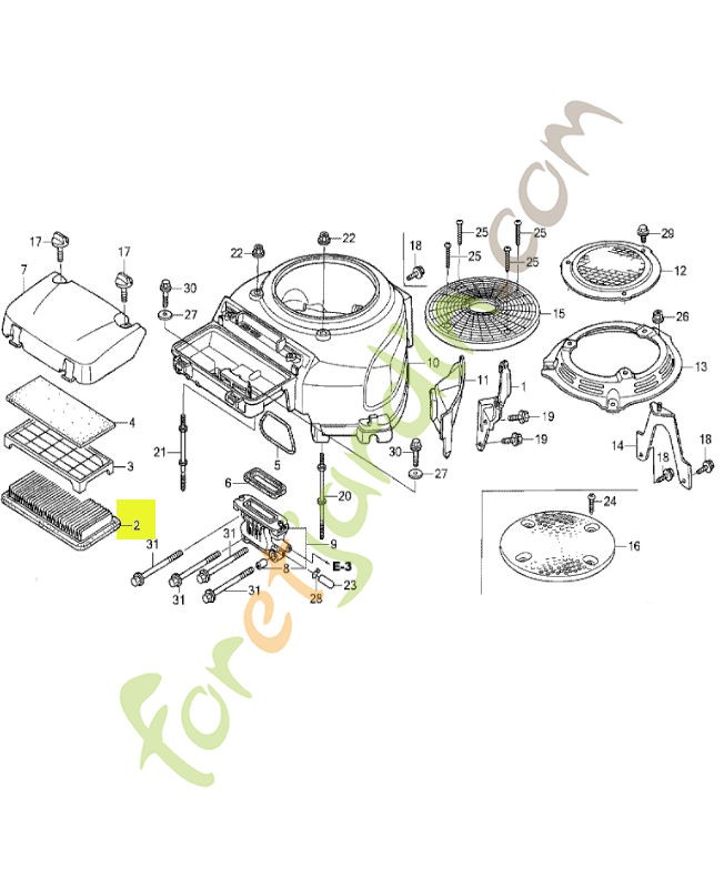 Elément de filtre a air réf. Honda 17211Z0A013