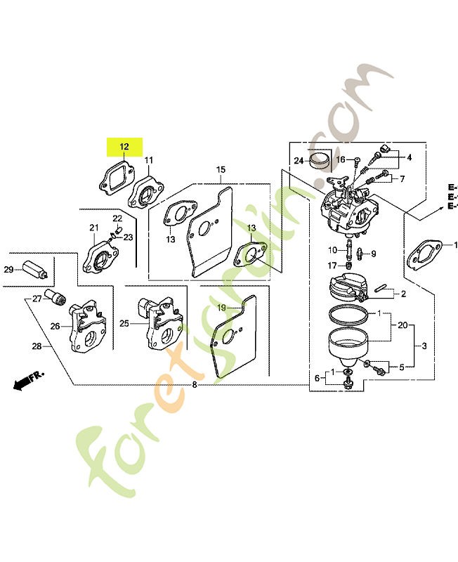 Joint d'isolant réf. Honda 16212ZL8000