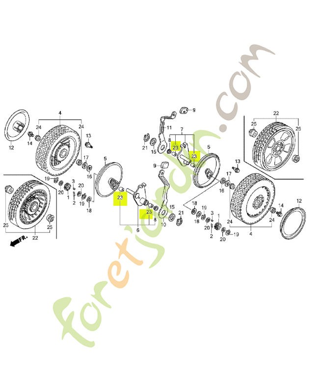 Bague d'arbre de commande réf. Honda 44327VE2801