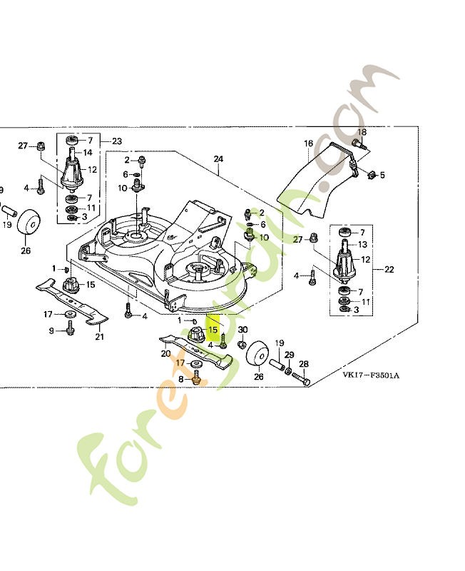 Support de lame réf. Honda 80225Y09003