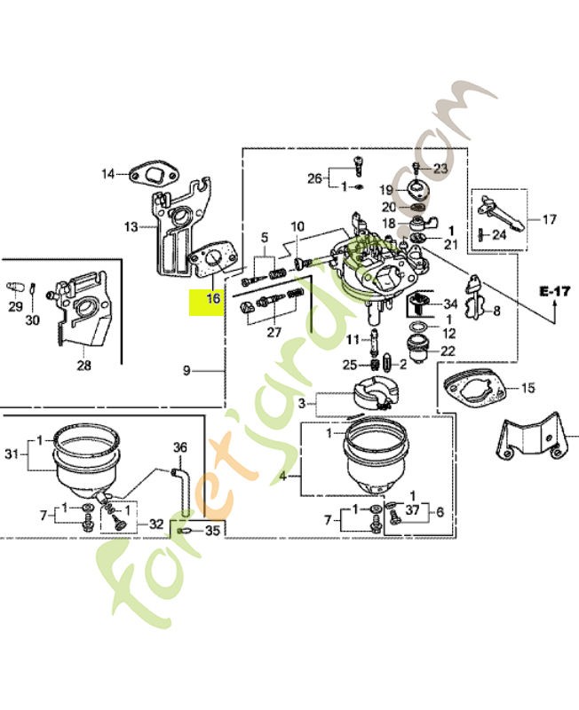 Joint de carburateur réf. Honda 16221ZH8801