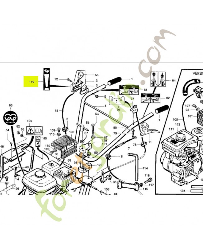 Étiquette de gaz Honda PB64668