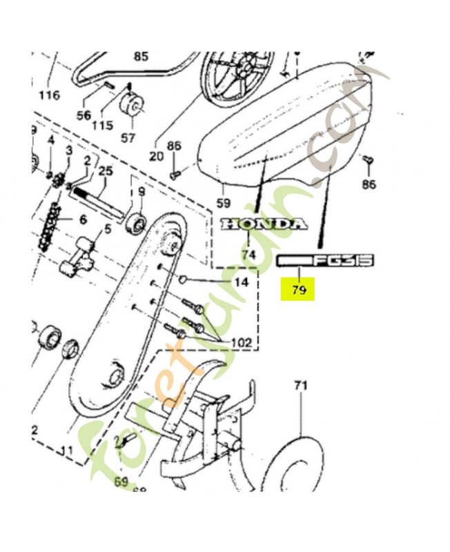 Etiquette fg315 Honda PB21039