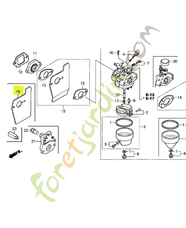 Guide d'air réf. Honda 19651Z0L000