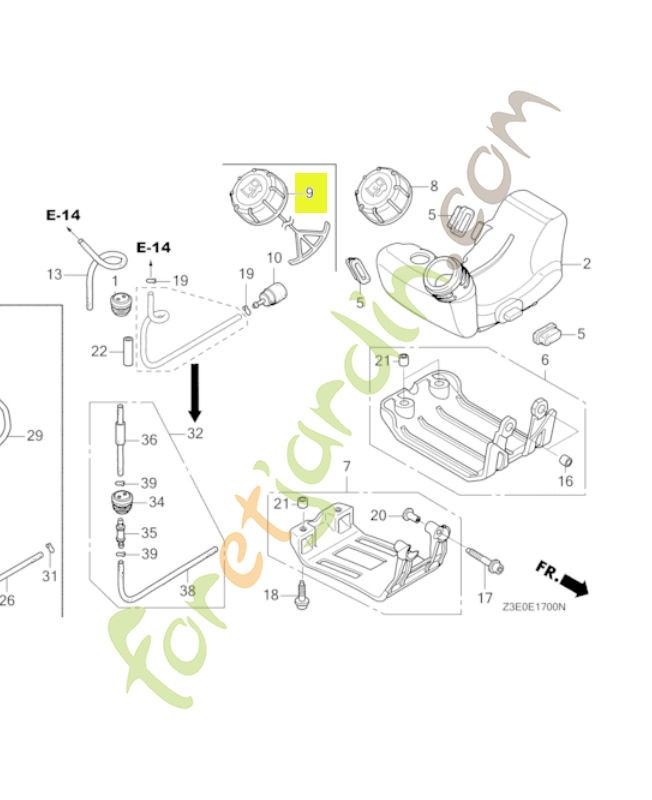 Bouchon de réservoir réf. Honda 17620ZM3818
