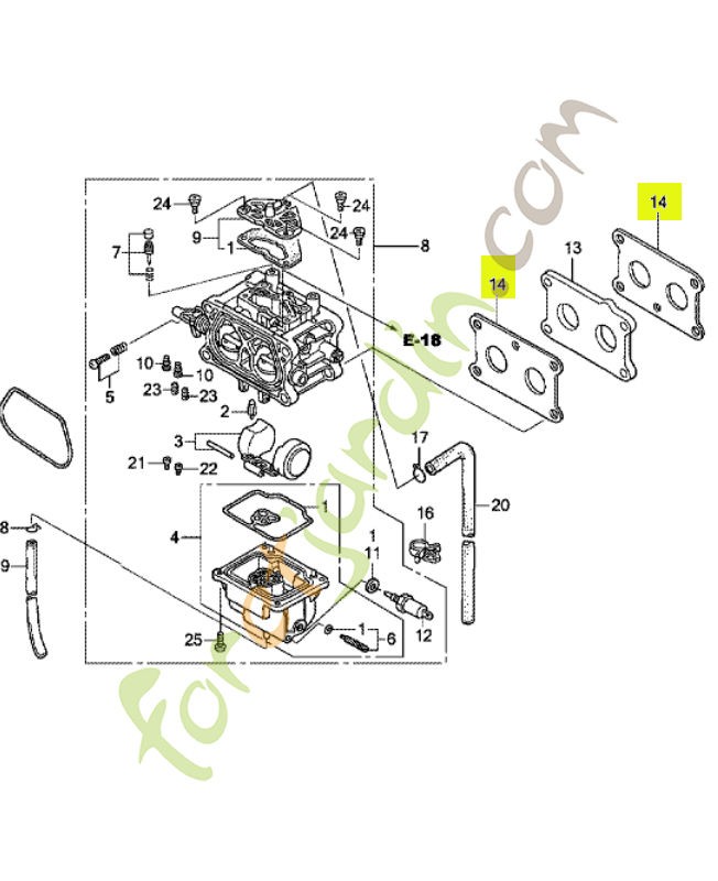 Joint d'isolant réf. Honda 16212Z0A000