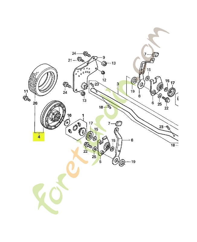 Ens. roue ar. (9") *nh192 réf. Honda 42810VB5F43ZB