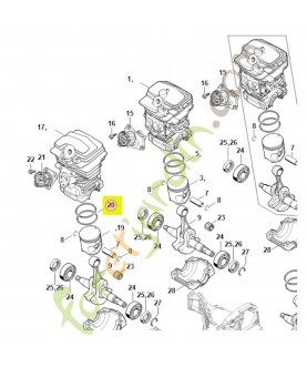 Segment de piston ø 41,5x1,2 mm 1143-034-3005- Pièce détachée Stihl