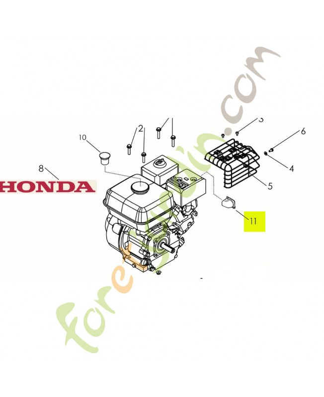 Déflecteur de gaz d'échappement Honda référence  GX2000000 et GX20000000