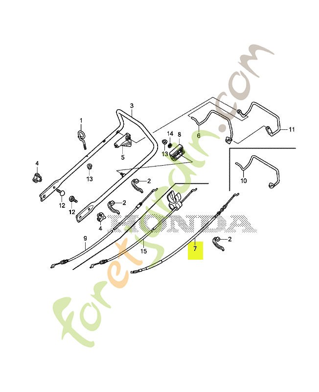 Cable comp. embrayage réf. Honda 54510VH3R21