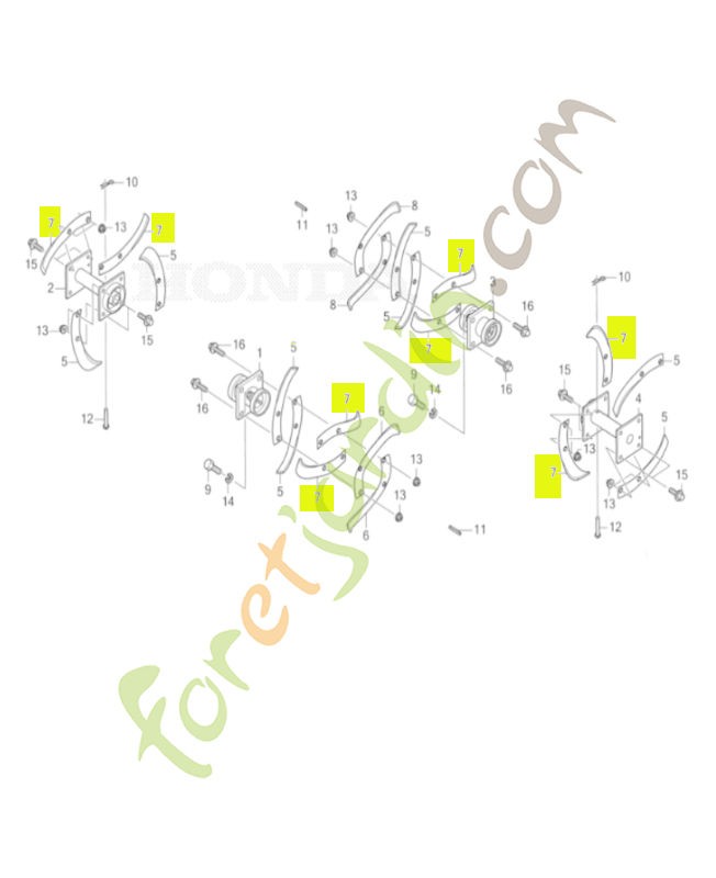 Lame b de rotor réf. Honda 72465V24000