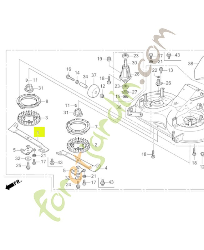 Lame de rotor g. réf. Honda 72531VK1A11