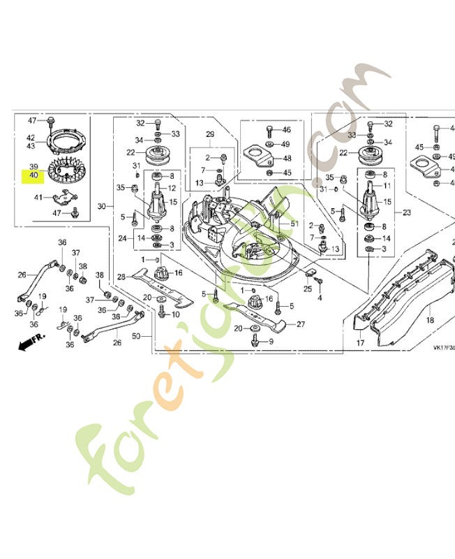Comp. de soufflante, d. réf. Honda 72519VK1A10