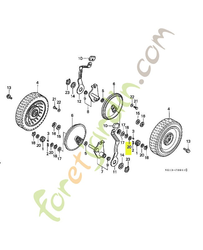 Collier d'engrenage a pig réf. Honda 91559VE2800