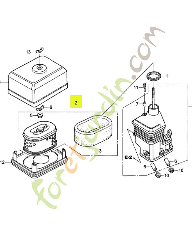 Élément de filtre a air réf. Honda 17210ZE0505