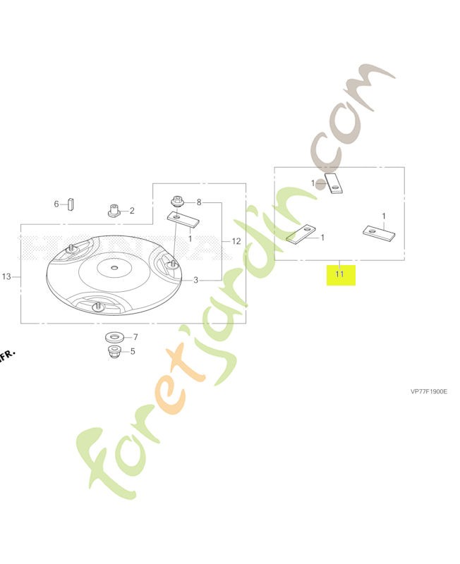 Ens. lame, rotative réf. Honda 72515VP7A00