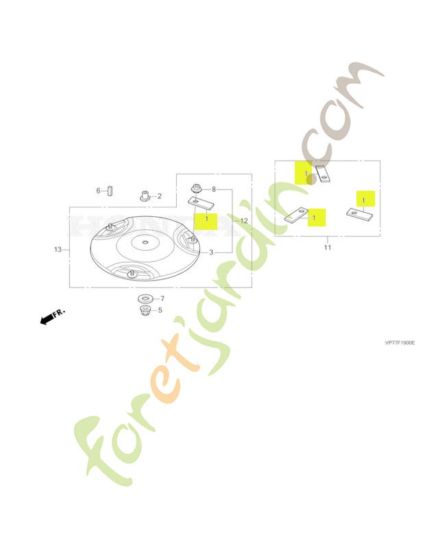 Lame de rotor réf. Honda 72511VP7C50