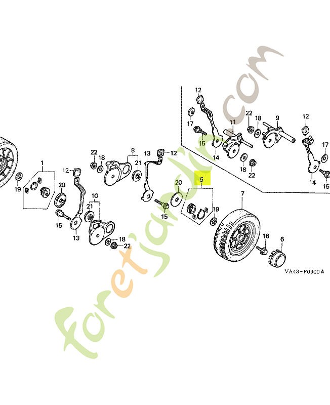 Support comp. rochet d. réf. Honda 23510VB5803