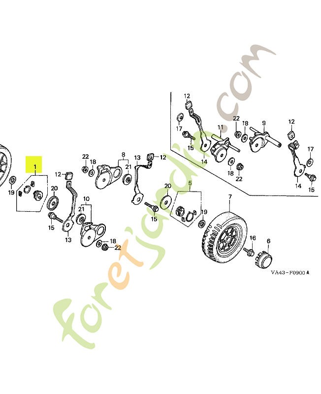 Support comp. rochet g. réf. Honda 23520VB5803