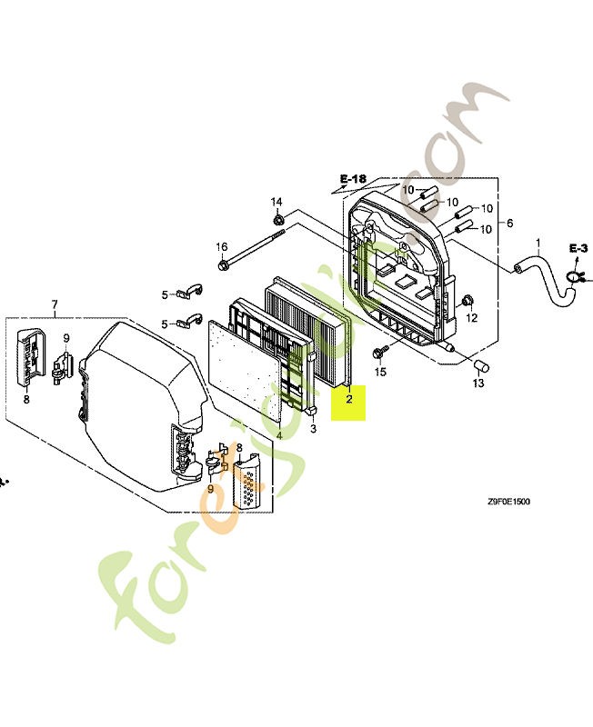 Element comp. filtre a ai réf. Honda 17210Z6M010
