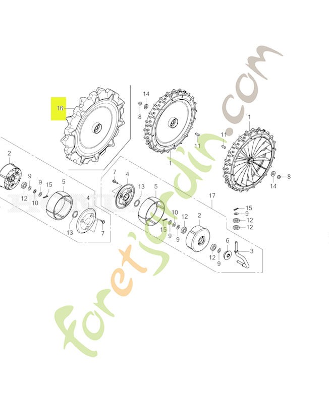 Roue comp. ar. réf. Honda 42710VP9010